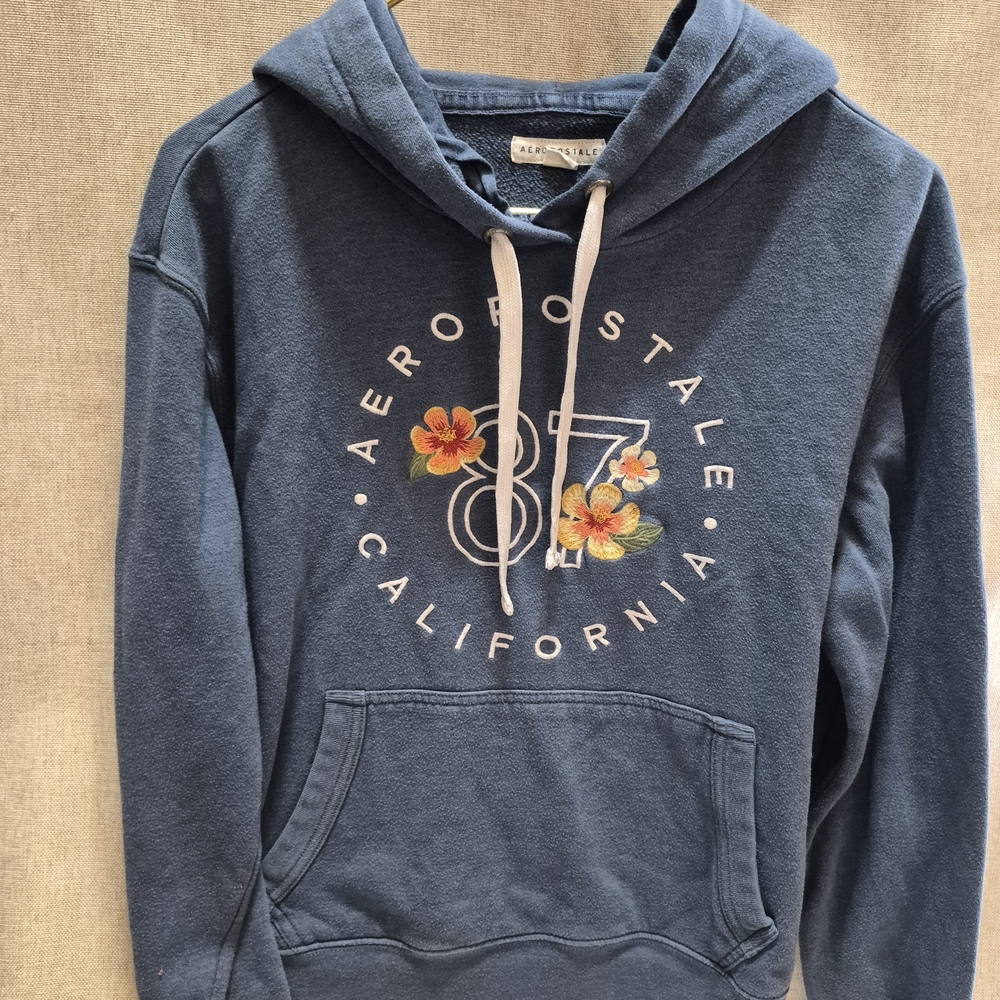 Aeropostale Blue Hoodie with Floral Design